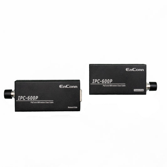 Der IPC-600P ermöglicht die Übertragung von Ethernet-Daten und PoE-Strom über Koaxialkabel. Die Stromversorgung erfolgt entweder über einen PoE-Switch oder über ein Netzteil.